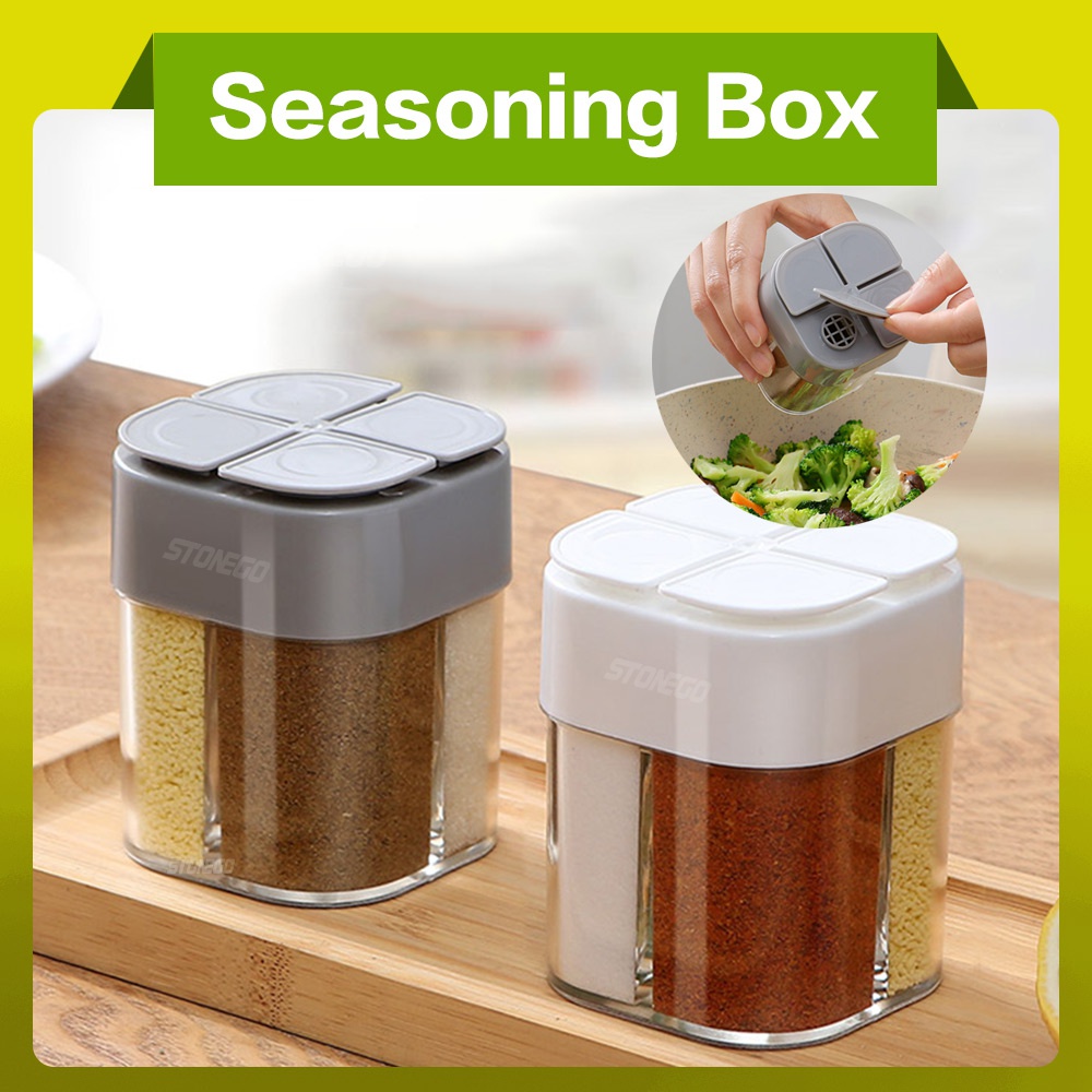 Camping Cooking Container - 4'ü 1 arada Plastik Baharatlık, Sızdırmaz
